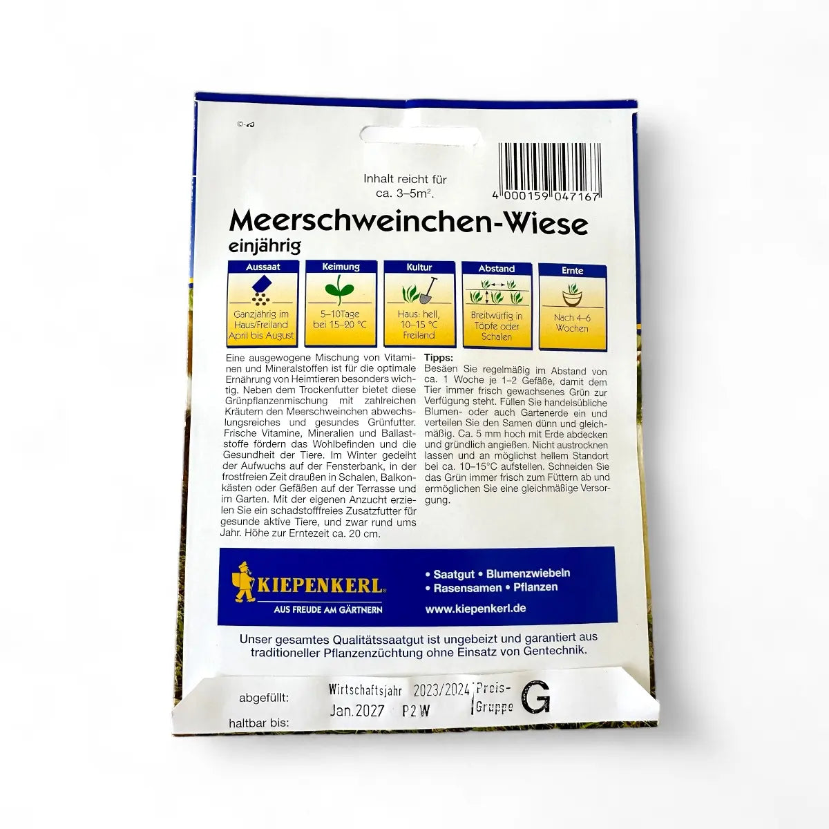 Saatgutmischung Meerschweinchen-Wiese zum Aussäen