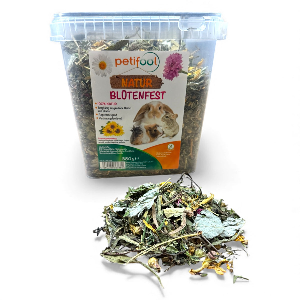 Blütenfest – Ergänzungsfutter mit Blüten und Blättern